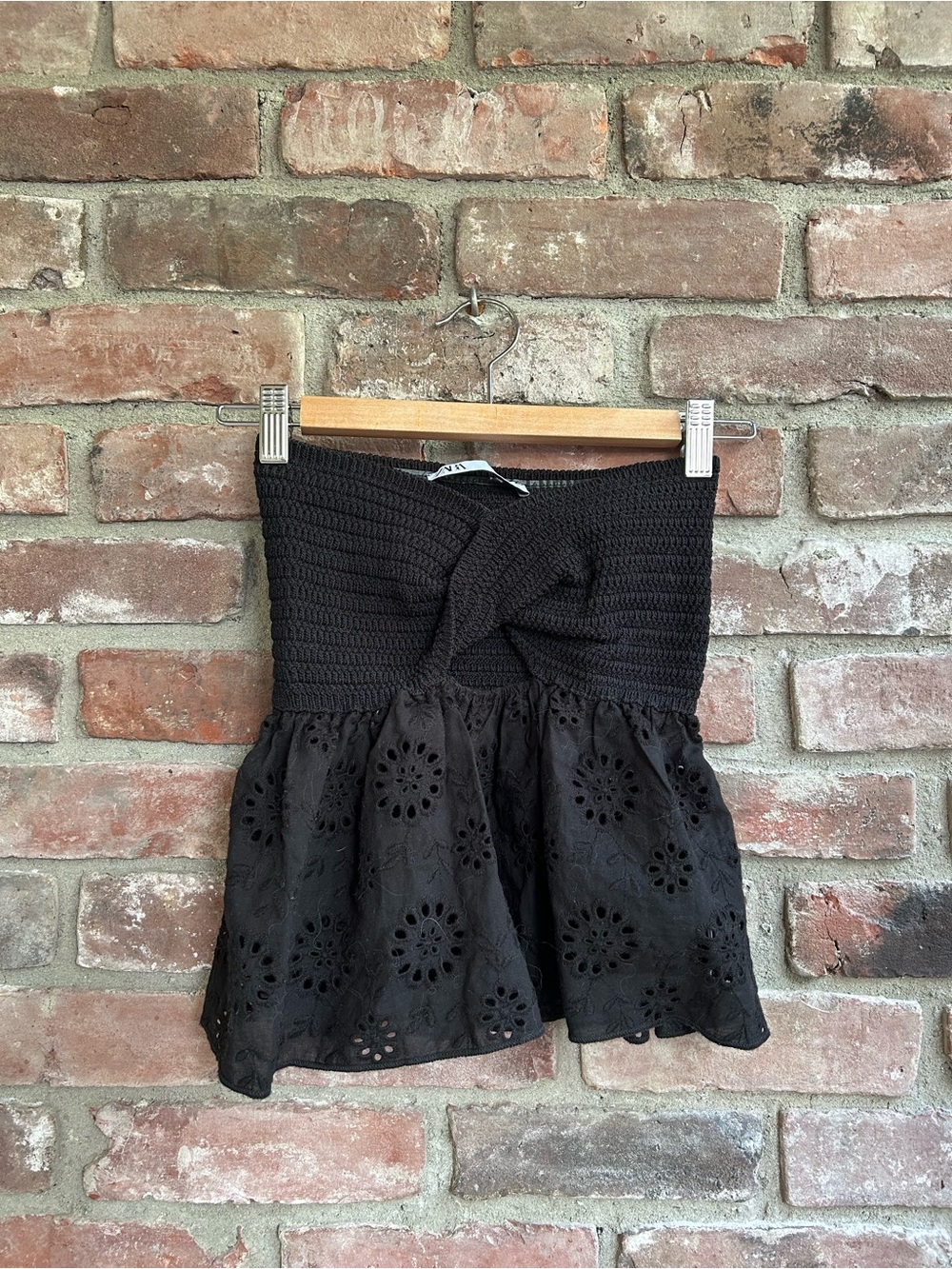 Black Eyelet Tube Top